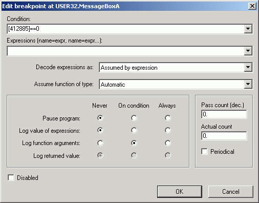 Condlogbreakpoint()